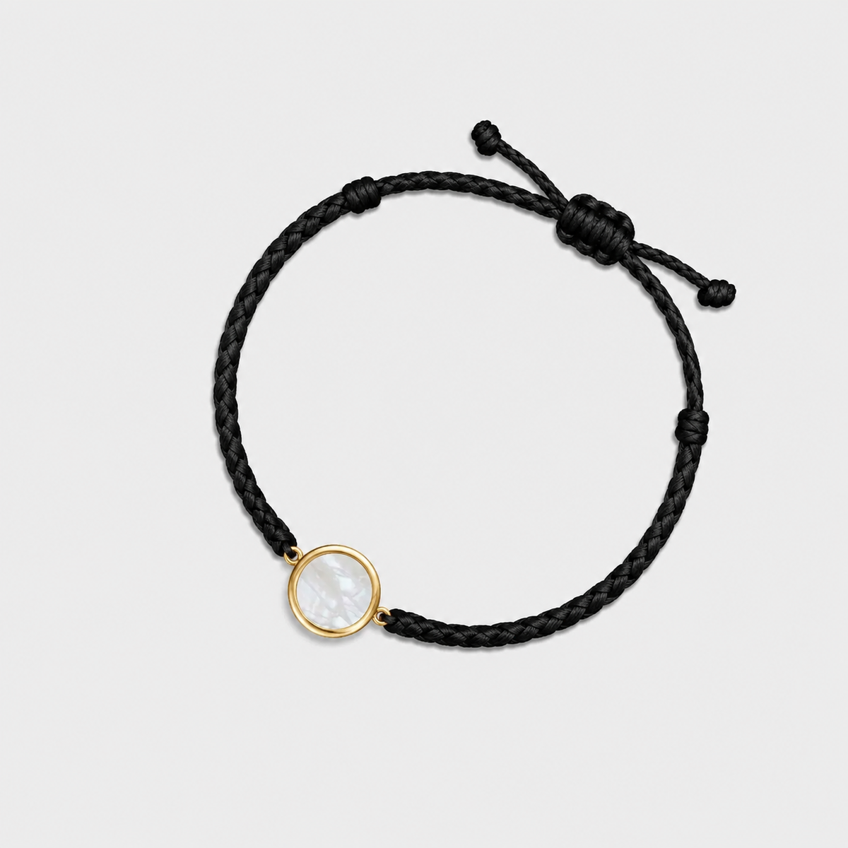 Classic Pearl Black Rope Memory Tap Bracelet