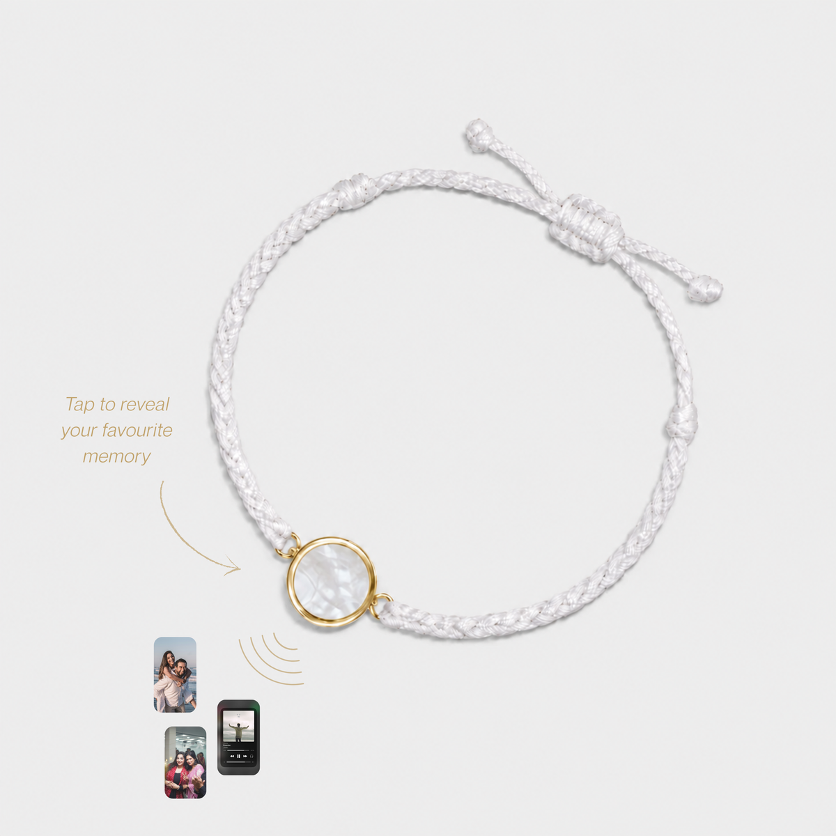 Classic Pearl White Rope Memory Tap Bracelet