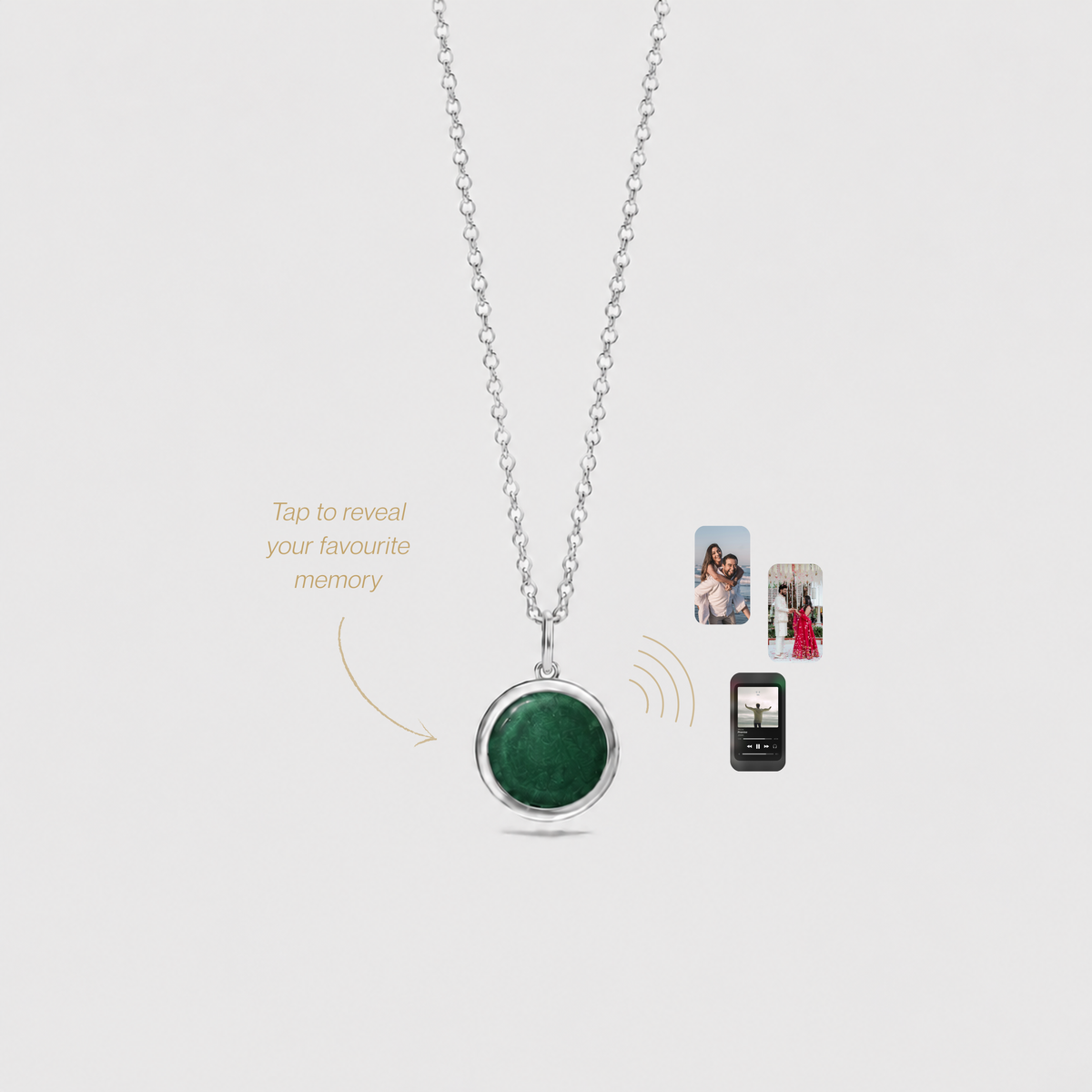 Emerald Green Memory Tap Necklace