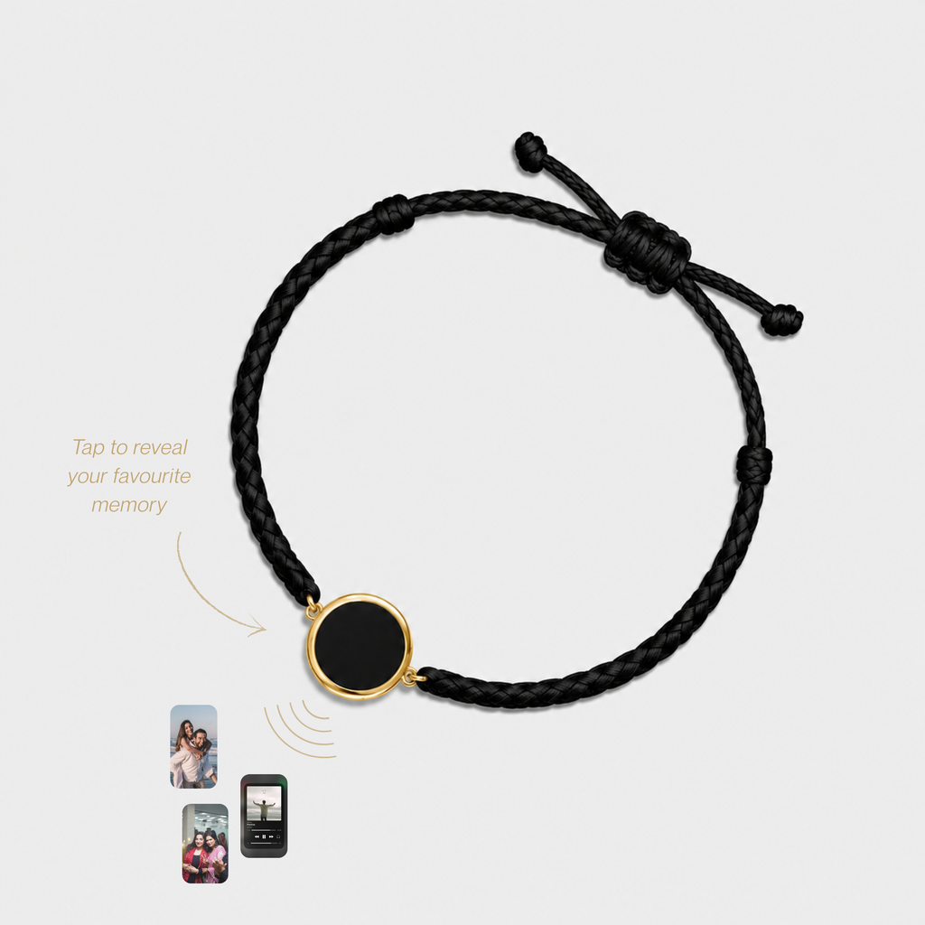 Midnight Black Rope Memory Tap Bracelet