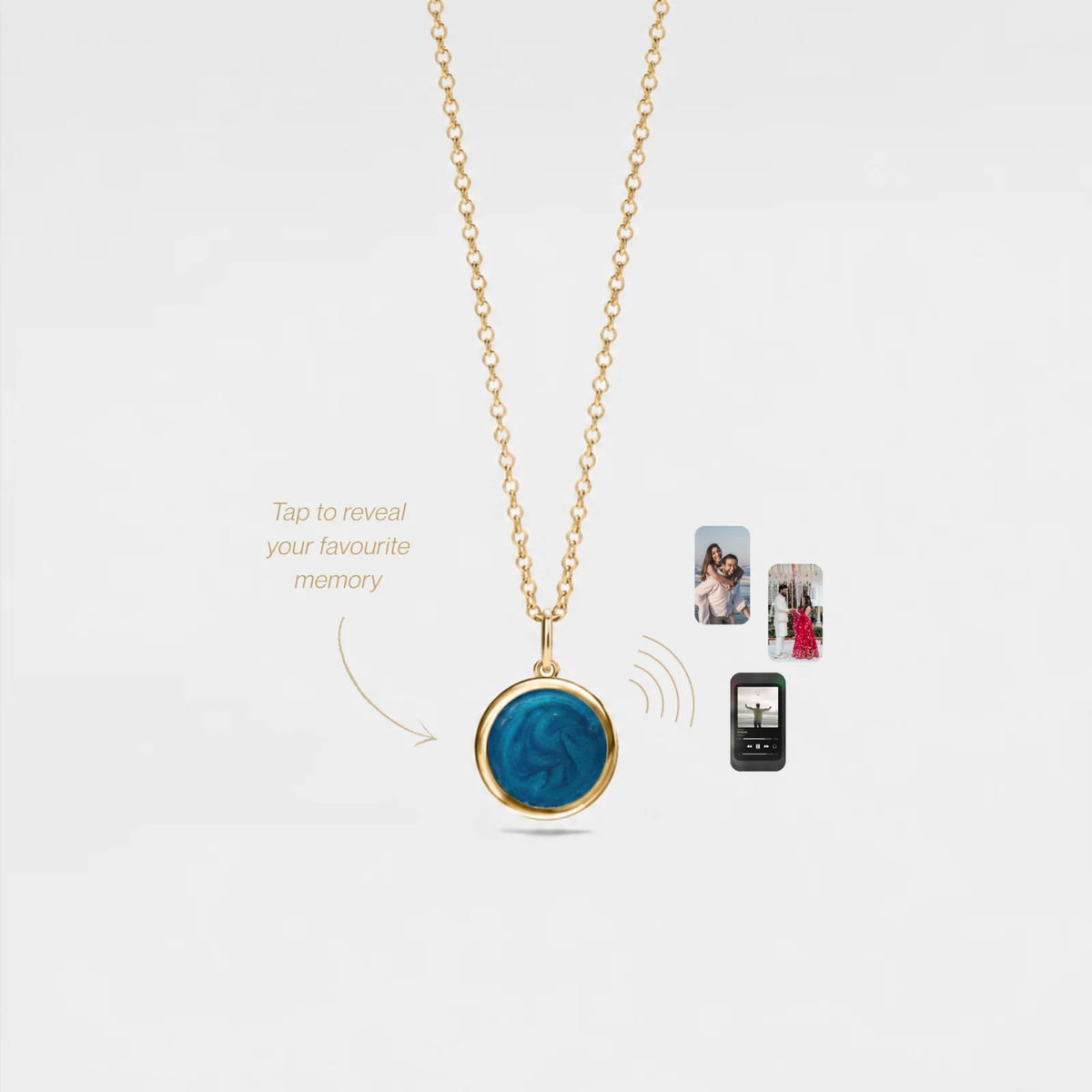 Ocean Blue Memory Tap Necklace